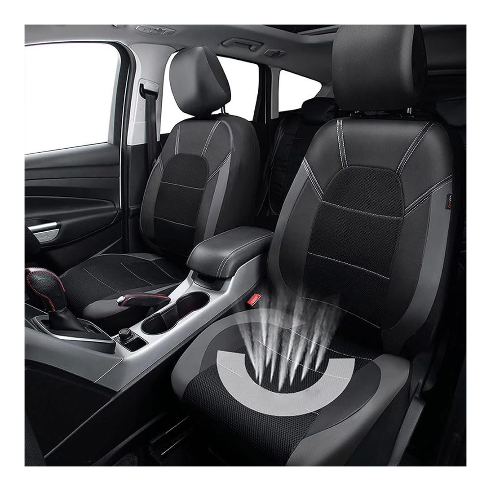 Autositzbezüge Leder für Subaru Forester SJ 4.Gen 2013-2019 | Komplettes Set | Hochwertiges Sitzbezügeset für Vorder- und Rücksitze | Schützt Ihr Auto stilvoll und effektiv | Inklusive Autositzzubehör | A/Black