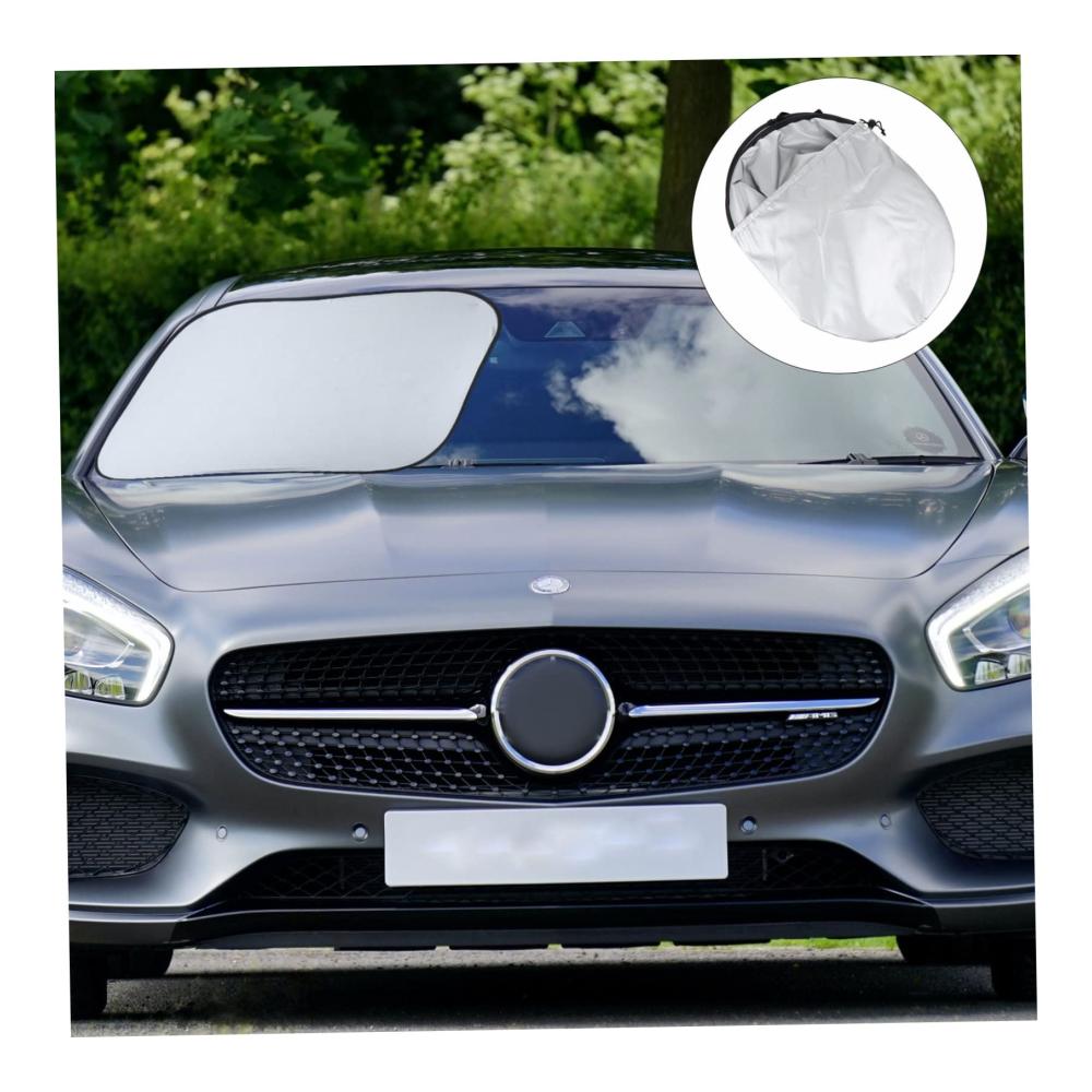 Auto Frontscheibe Sonnenschutz | 1 Satz Sonnenblenden für Auto | Erweiterte Kindersonnenschirme | Sonnenschutzabdeckung für PKW | UV-Schutz | Hitzeabweisend | Glasabdeckung | Sicherheitsmaske | Silbernes Band
