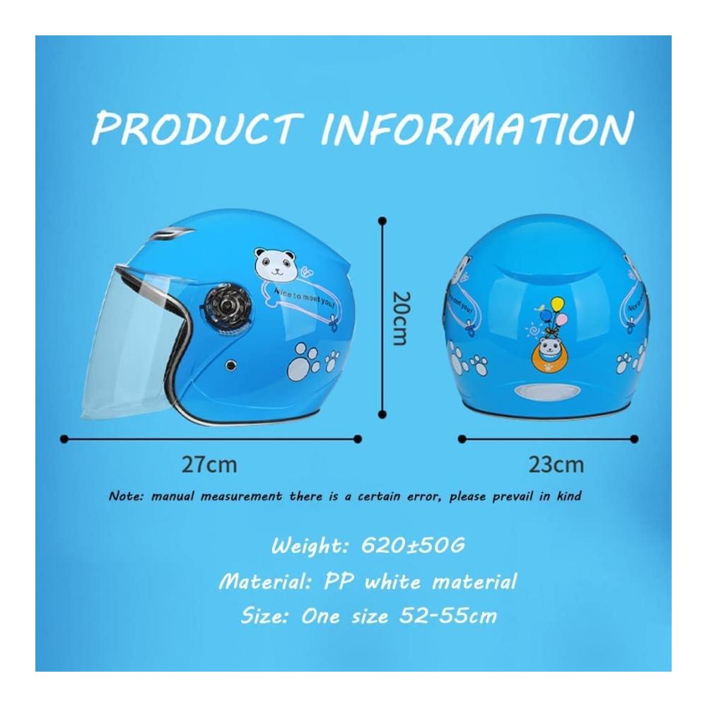Top-Qualität 3/4 Kinder-Motorrad-Halbhelm | DOT/ECE-Zugelassen | Stylischer Jethelm für Jugendliche | Motorradhelme mit Sonnenblende | Ideal für Sommer | Straßenrollerhelm | H 52-55CM