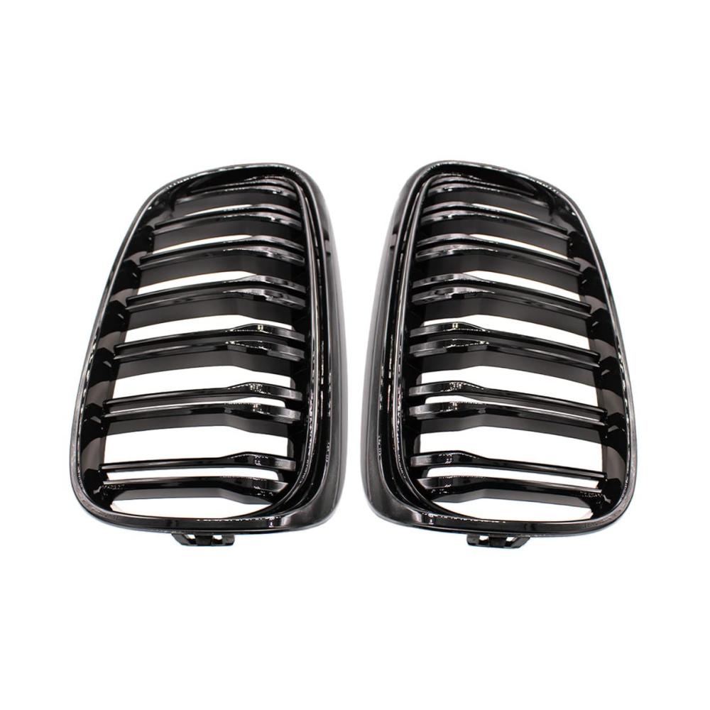 Entdecken Sie Stil und Qualität Hochglanzschwarz Doppellamellen Frontstoßstangengrill-Set für BMW 2er F45 Active Tourer & 2er F46 Gran Tourer Vorfacelift. Verleihen Sie Ihrem Fahrzeug einen einzigartigen Look mit diesen 2-teiligen Frontgrill Mesh. Exklusives Design für BMW-Enthusiasten. Perfekte Passform und einfache Installation. Verbessern Sie die Ästhetik Ihres Fahrzeugs und setzen Sie ein Statement auf der Straße. Hergestellt aus hochwertigem Material für Langlebigkeit und Eleganz. Geben Sie Ihrem BMW den Look den er verdient. Bestellen Sie jetzt und erleben Sie die Fusion von Stil und Funktionalität