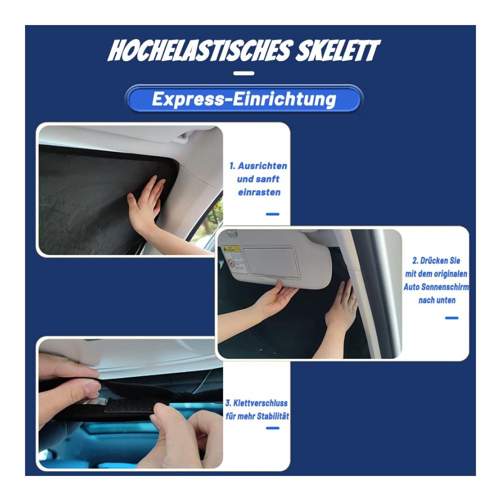 Faltbarer Sonnenschutz Auto Frontscheibe | Großer Windschutzscheiben-Schirm für Hitze & UV-Schutz | Praktische Sonnenschutz-Abdeckung (142 * 80) | Effektiver Schutz vor Sonne & Blendung