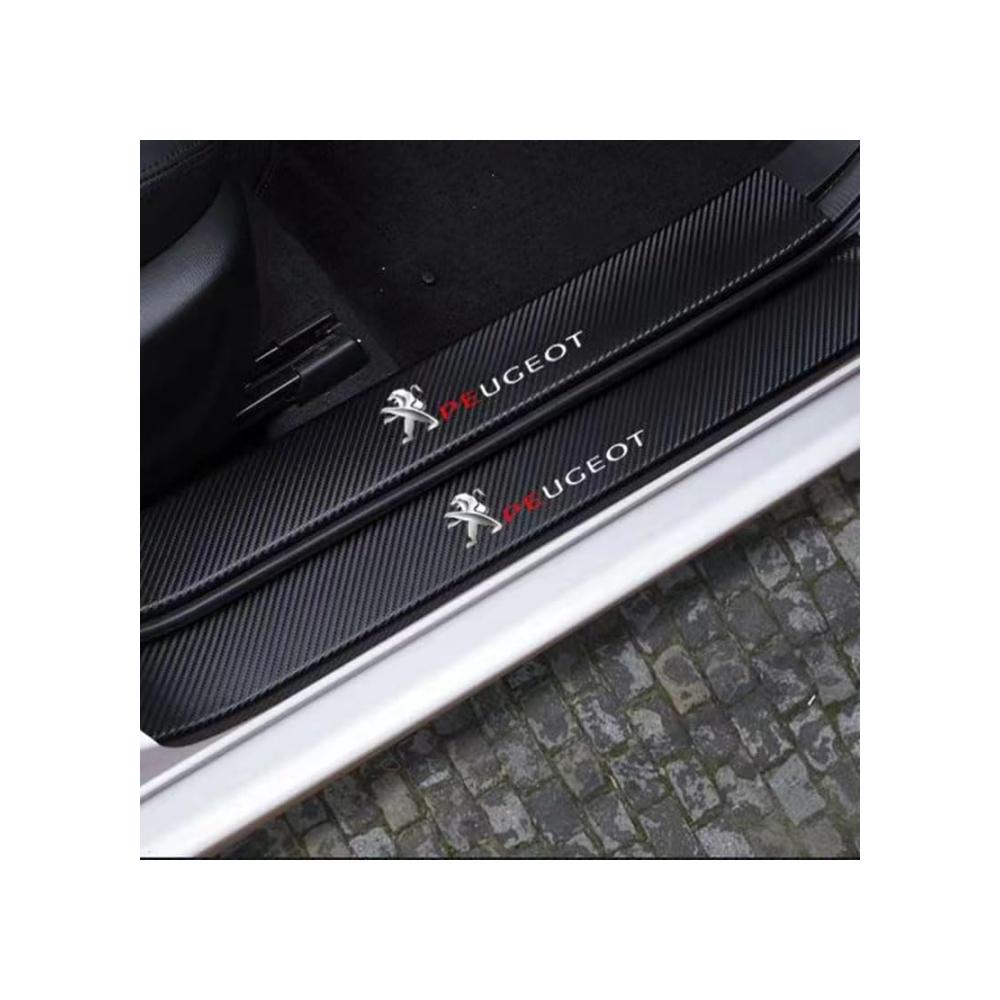 Auto Einstiegsleisten & Türschweller Schutz für Peugeot 208 2023 | Kohlefaser rutschfeste Abriebfest Schutz Aufkleber | Ultimativer Schutz und Stil für Ihren Wagen | Premium Autozubehör