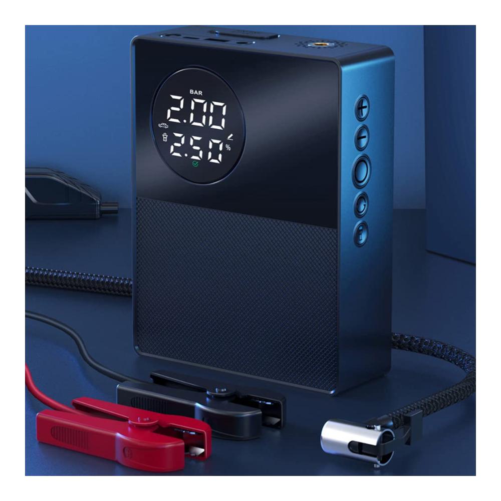 Starthilfe mit Luftkompressor 1000A Peaks Power Pack für Autobatterien LED-Licht Powerbank-Funktion 150 PSI digitaler Reifenfüller – Alles-in-einem Starthilfegerät für 40L Benzin oder 25L Dieselmotoren. Holen Sie sich Zuverlässigkeit und Vielseitigkeit jetzt