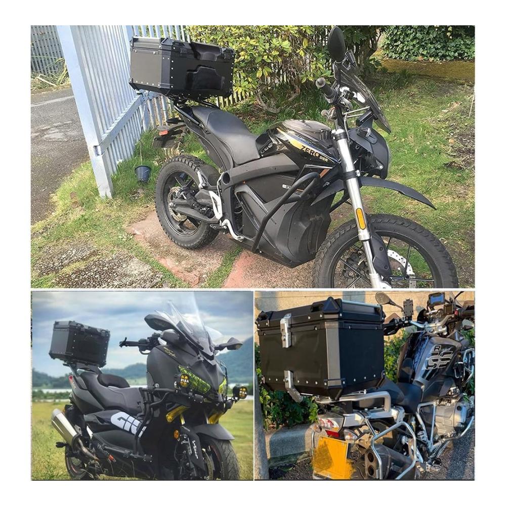 Motorrad-Topcase Alukoffer Wasserdicht 100L Schwarz | Multifunktionaler Gepäckkoffer für große Kapazität | Motorradkoffer Heckbox Tour-Aufbewahrungskoffer | Top-Cases Innovation 2024
