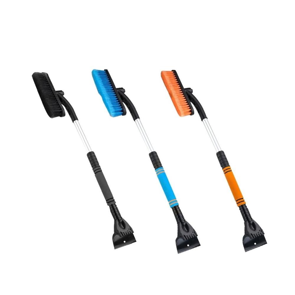 Effizienter Eiskratzer & Schneeschaufel Wintermaschine mit ausziehbarem Griff & ergonomischem Schaumgriff. Perfekt für klare Autowindschutzscheiben! (Farbe Orange