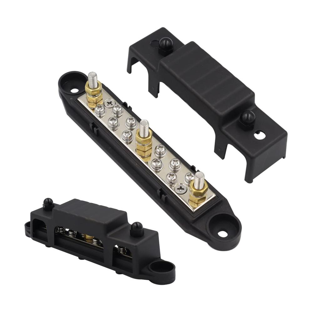 Batterieschalter Hochleistungsmodul Stromverteilungsblock für Auto RV Boot und Yacht. 12V-48V DC Sammelschienenverteiler mit M6 Klemmenbolzen. Sichere Stromverteilung