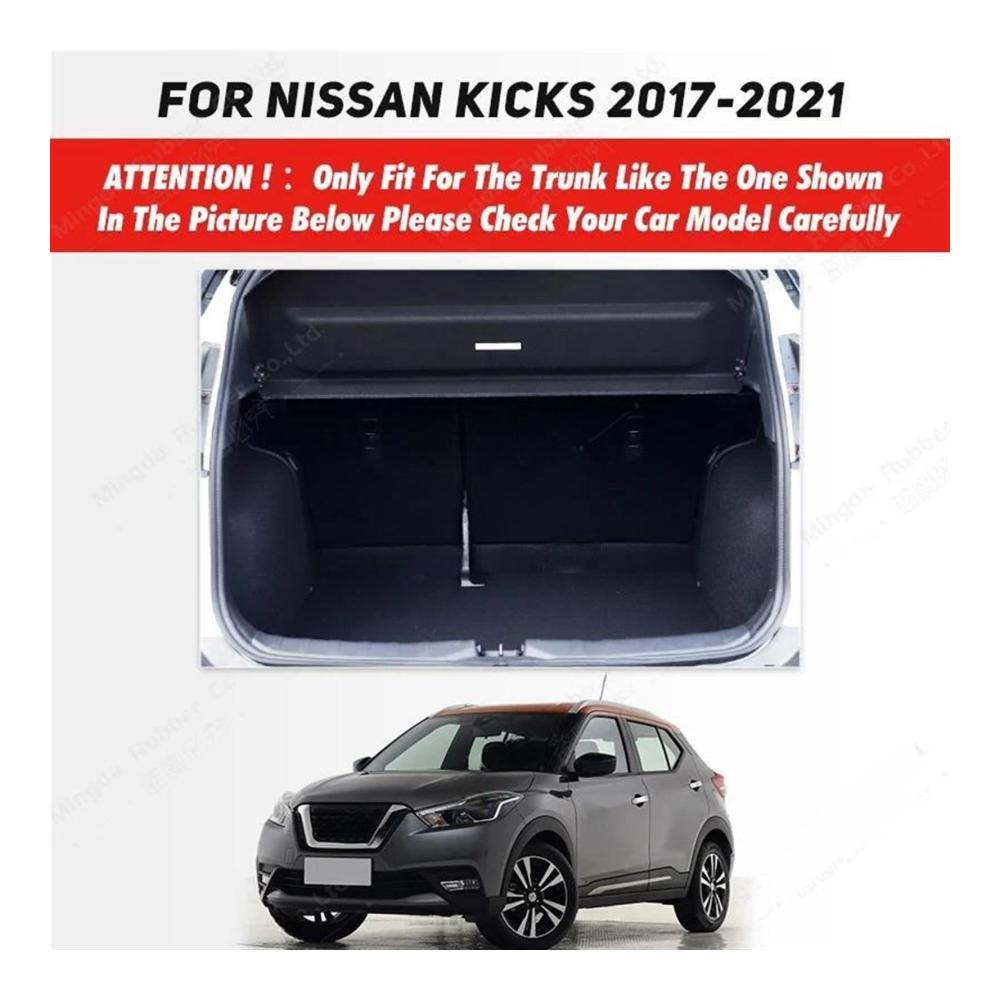 Hochwertige Kofferraummatten Schutz für Ihren Nissan Kicks 2017–2021 - Praktische Auto Kofferraum Matte und Rückenlehnenmatte - Wasserabweisend und strapazierfähig (Farbe D