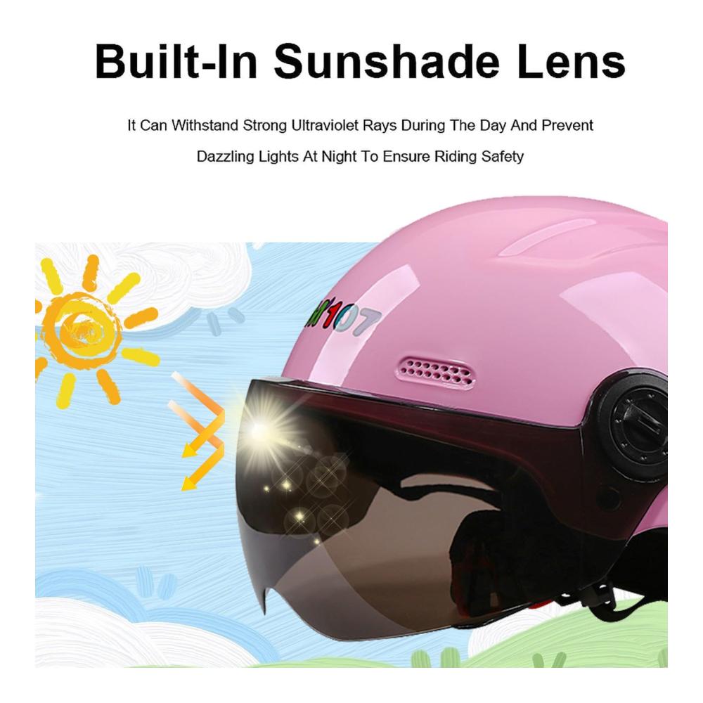 Hochwertiger Kinder-Halbhelm Vespa Cartoon Fashion 3/4-Motorradhelm | Offenes Gesicht | Für Kinder (2–12 Jahre) | Universal für alle Jahreszeiten | Stilvoller Schutz