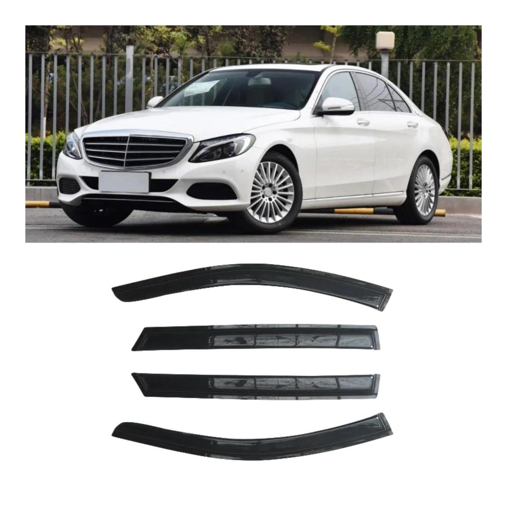 Auto Windabweiser Seitenfenster Visier Regenschutz für Benz C-Klasse W205 2015–2018 Limousine – Sonnen- und Regenschutz Einfache Installation