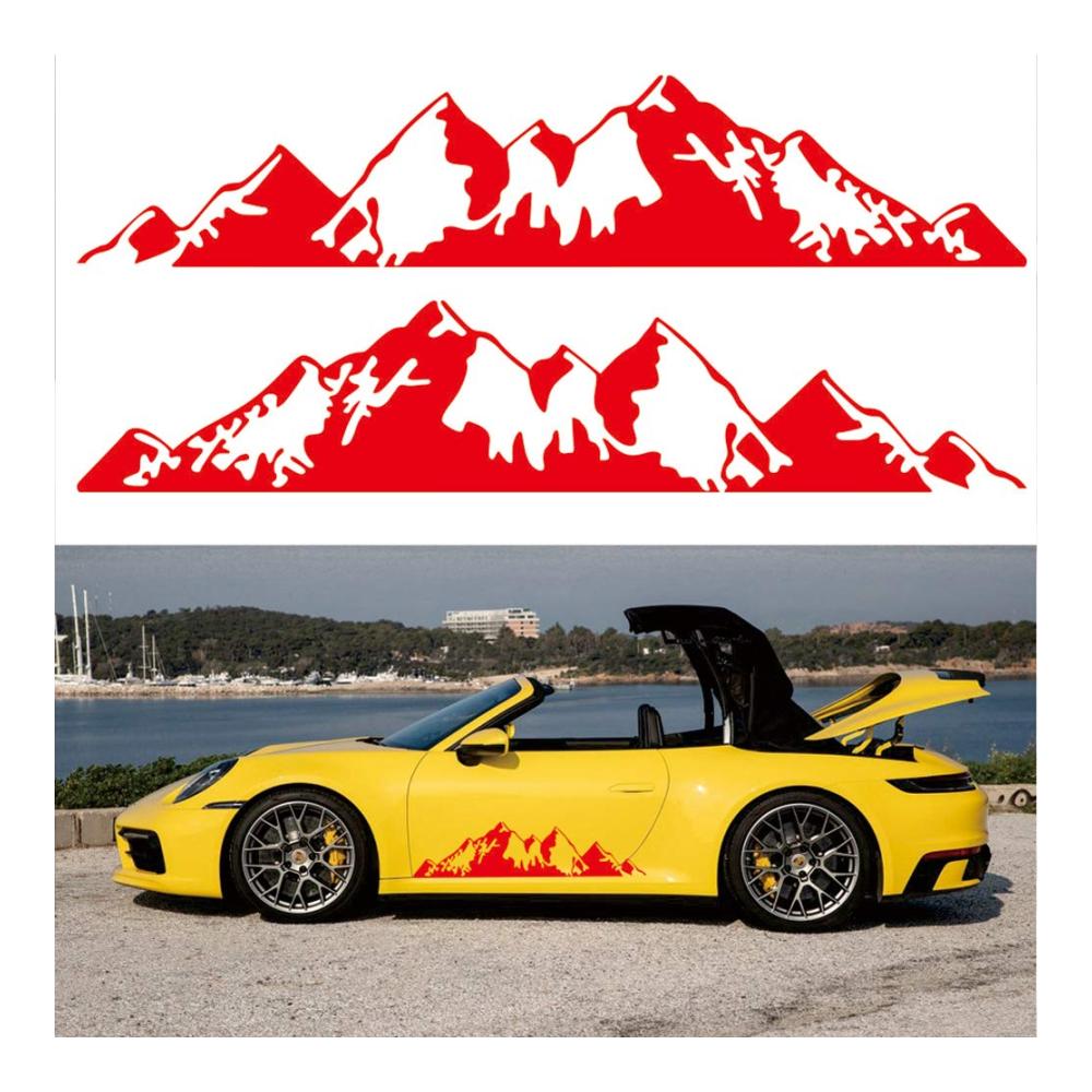 Beeindruckende 3D-Gebirgsaufkleber für Auto Jeep & Truck | Vinyl-Aufkleber-Set 30x6 cm | Wetterfest & langlebig | Dekorieren Sie Ihren Fahrzeugstil