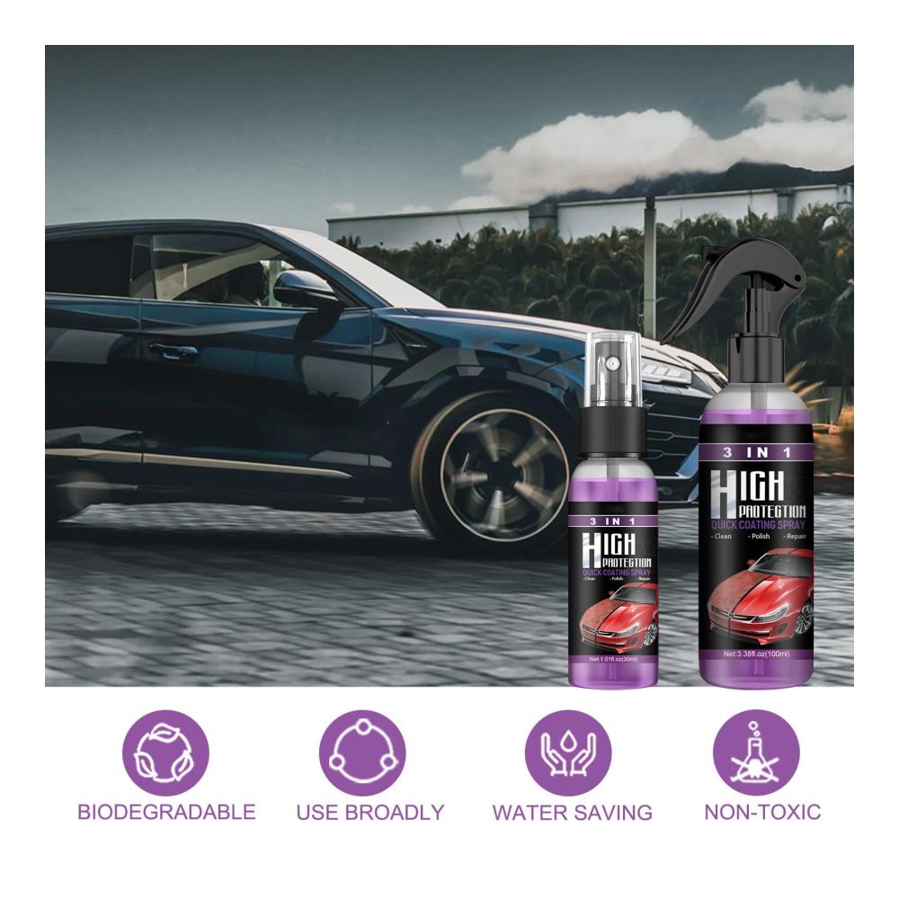 Hochwertige Polituren 3-in-1 Auto-Coating-Spray für schnellen Schutz – Keramik- & Nano-Beschichtung – 4er Set für schnelle Reparatur