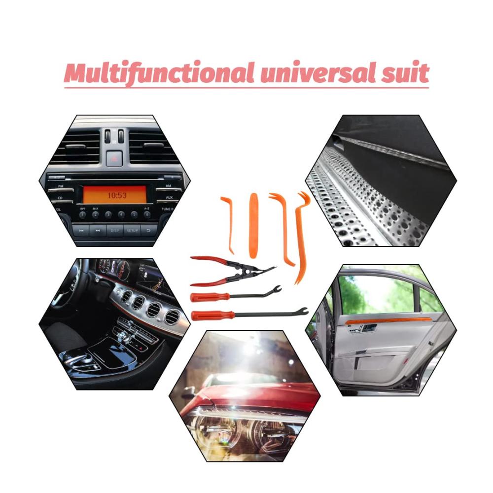 Entfernungswerkzeug Set für Auto Innenraumleisten | 7-teiliges Kunststoff Reparaturwerkzeug mit Stoffbeutel | Türverkleidungs- und Car-Audio-Demontage für präzise Fahrzeugnavigation