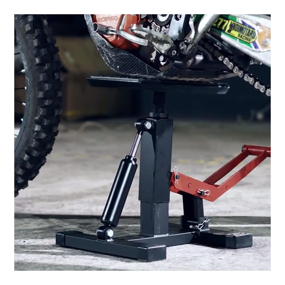 Motorradhebebühnen Hydraulischer Hubständer für Wartung & Reparatur bis 150 kg - Stabile Eisenkonstruktion in Rot - Ideale Hebebühne für Motorradliebhaber