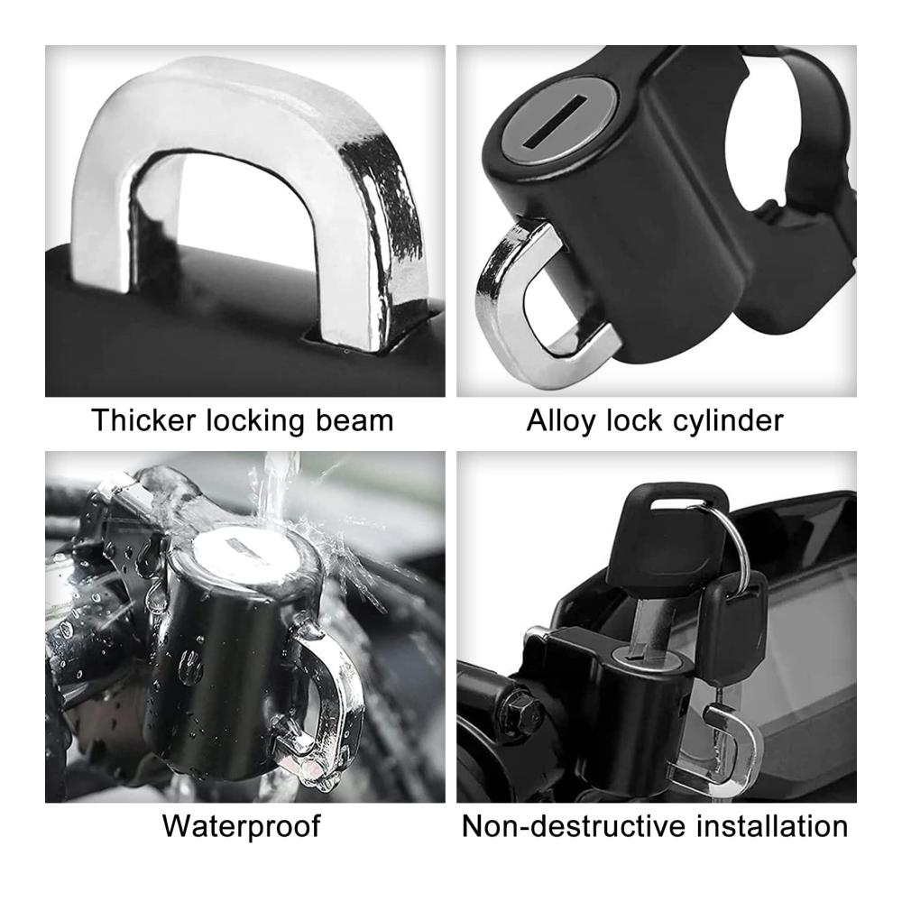 Diebstahlsicherungen 2er Set Motorrad Helm- & Lenkerschloss aus Legierung – Hochsicheres Motorrad Sicherheitsschloss-Kit für 22-28mm Lenkerschläuche inkl. Schlüsseln – Diebstahlschutz Zubehör