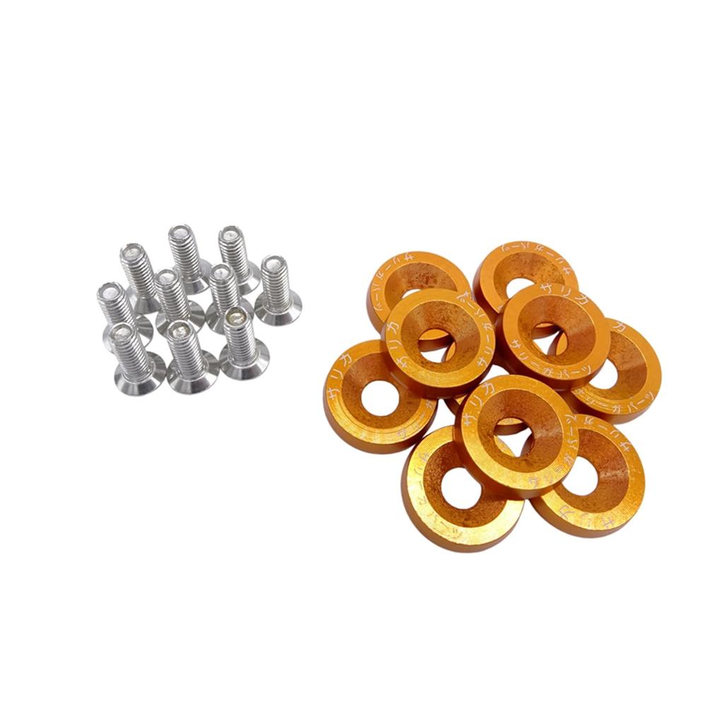 Kleinteile Set 20 Aluminium Unterlegscheiben für M6x20 Sechskantbefestigungen - Perfekt für Auto-Modifikationen und Car-Styling - Orange