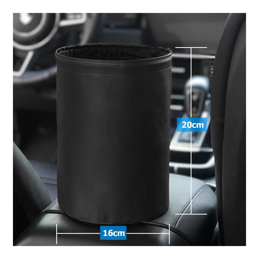 Premium Kofferraumtaschen Set – Organizer & Mülleimer für Auto - Wasserdicht, Faltbar, Stylisch – Praktisches Zubehör für Fahrzeugreinigung und Organisation - Ideal für Reisen (Schwarz