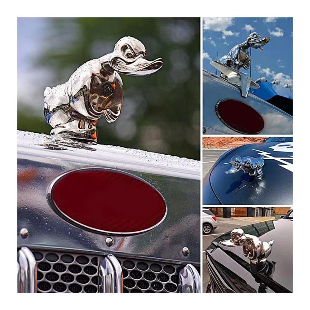 3D verchromte Wütende Enten-Kühlerfigur | Todessichere Ente | Schwarze Konvoi-Enten-Kühlerfigur | Lustiger Fronthauben-Autoaufkleber | Wütende Enten-Dekor-Verzierung für Auto (Schwarz) | Motorhauben Ente | Premium Enten-Dekor für Fronthauben