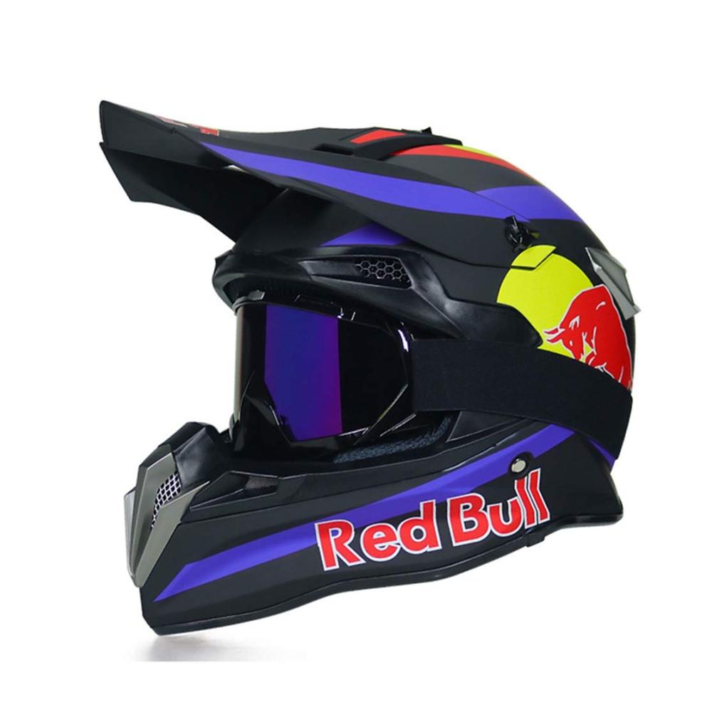 Hochwertiger Motocrosshelm für Männer und Frauen – DOT-zertifiziert und integrale Jugendgröße – Schutzbrille und Handschuhe inklusive – Optimale Sicherheit beim Offroad-Fahren