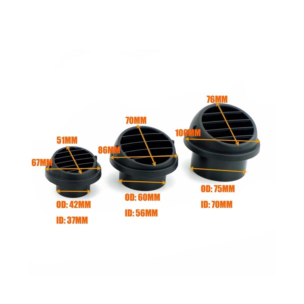 Entdecken Sie die Wärme Effiziente Heizöfen für Auto LKW Van & Camper - 2er Set 42mm 60mm 75mm Entlüftungsrohrstücke - Drehbare Diesel-Standheizung - Ideal für jede Fahrt! (Farbe 2 Stück 75MM