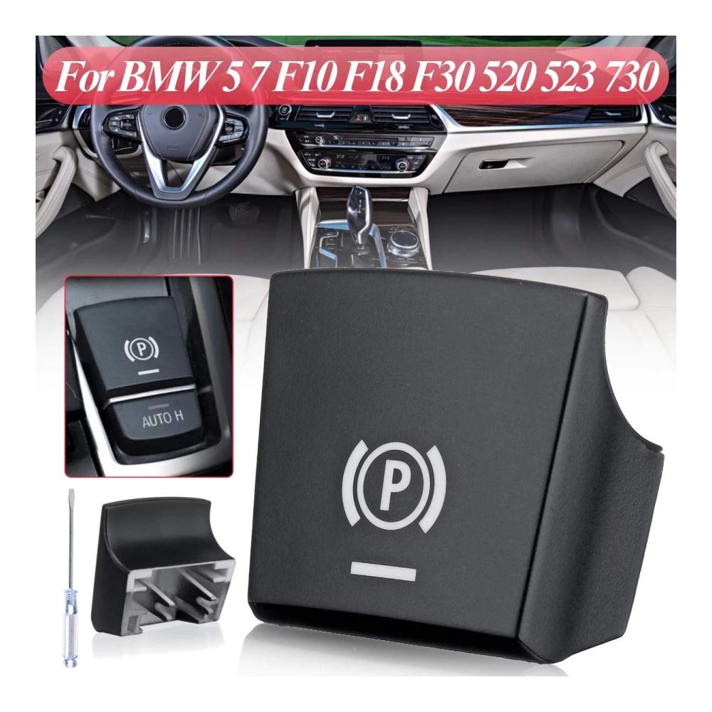 Verbesserte Handbremsengriffe für BMW 5 6 7 Serie F10 2014.7 | Premium P-Taste Dekoration Parkbremse Abdeckung & Schalter | Komfort & Stil vereint | Jetzt sofort sichern