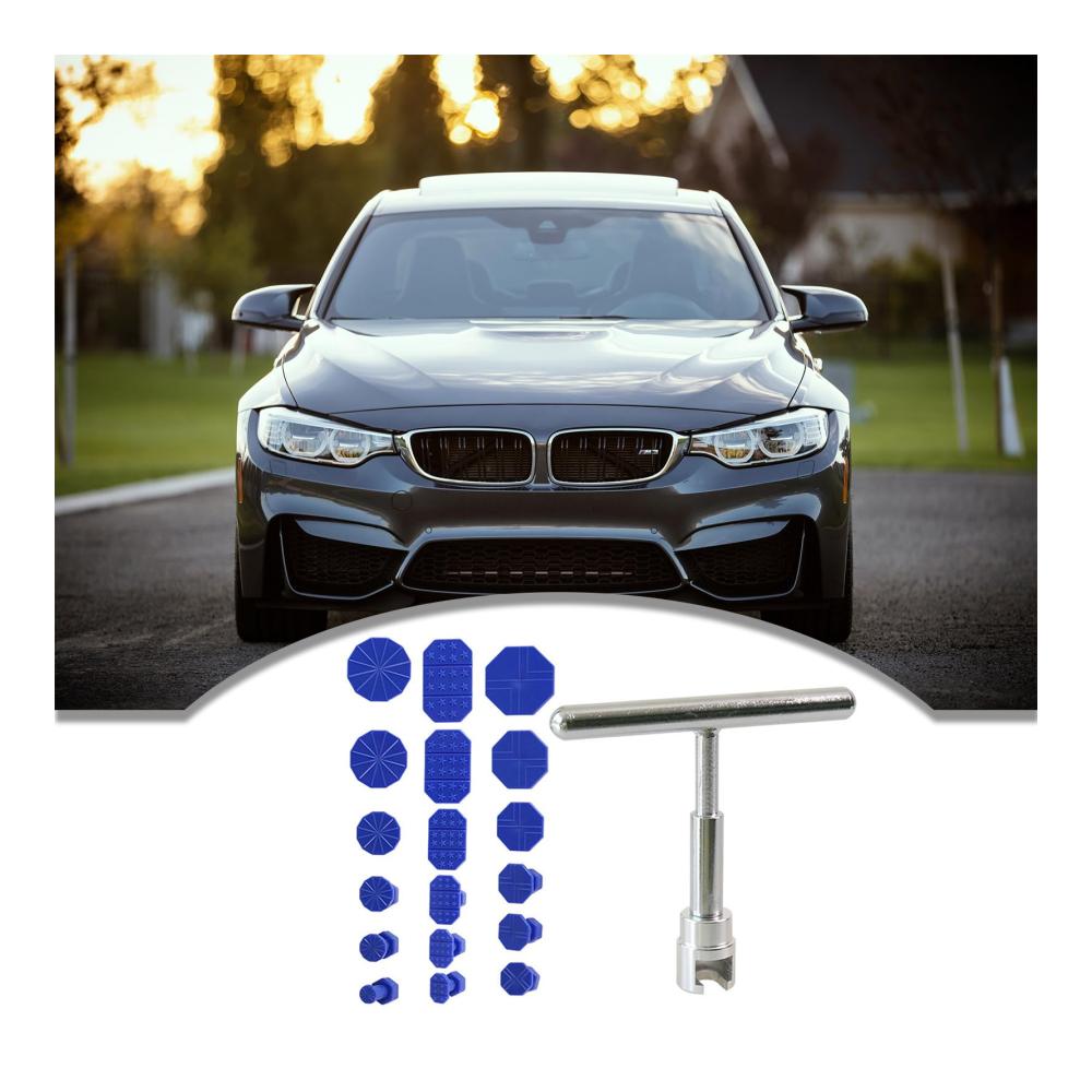 Professionelles Auto Dellen Reparatur Abzieherset | Lackfreie Reparatur von Dellen | Inklusive T-Bar Laschen Pad Saugnapf Abzieher & Zubehör | Effektives Schiebe-Abzieher T-Stangen-System
