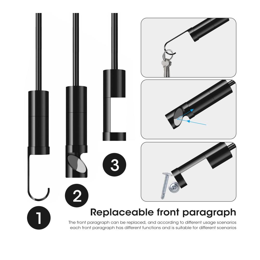 Inspektionskamera Endoskop für Smartphone 1920 x 1440P HD 8 LEDs 7.9mm Sonde IP67 wasserdicht halbstarres Kabel iOS & Android kompatibel 16.5ft