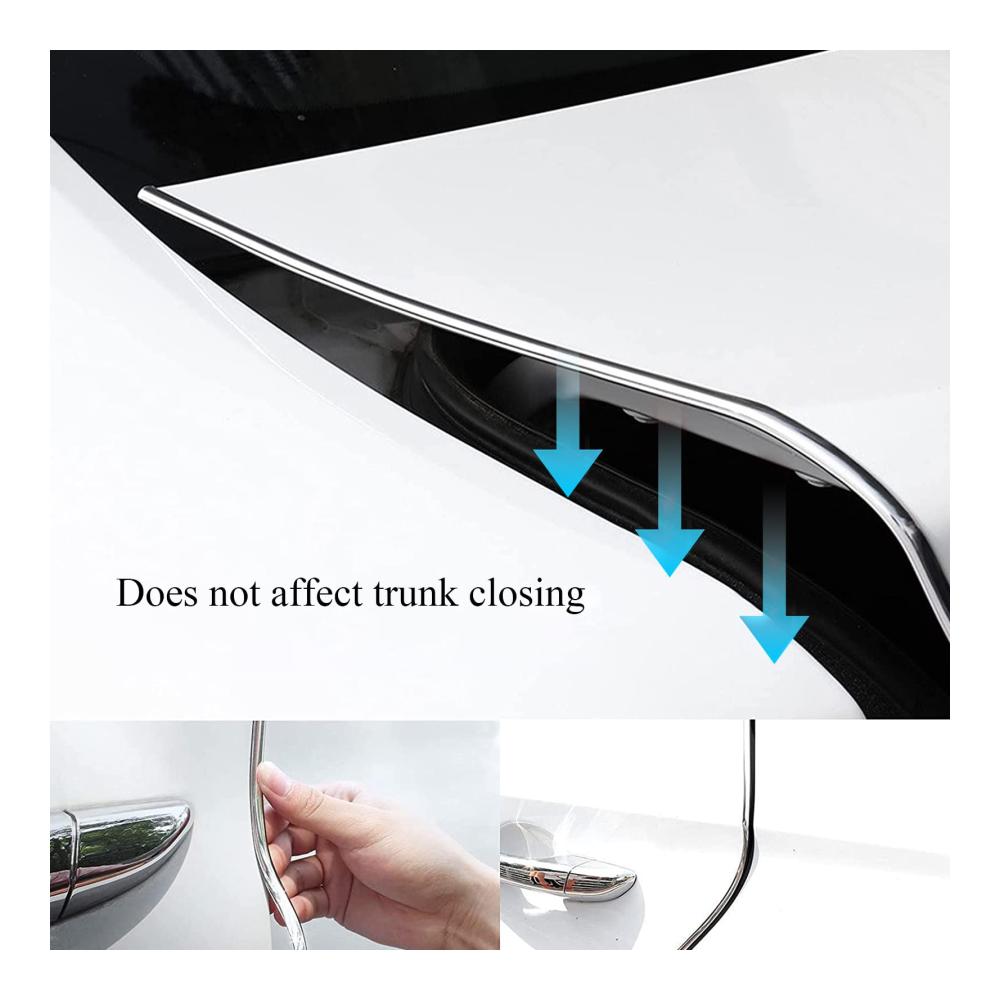 Pinsheng Chrom Zierleiste Auto Styling Strip | Selbstklebend | Universal 10mm x 15m | Aufkleber Silber | Hochglanz | Perfekt für Fahrzeugveredelung | Stylingleisten mit Premium-Klebeband | Chromleiste Silber | Einfache Anwendung