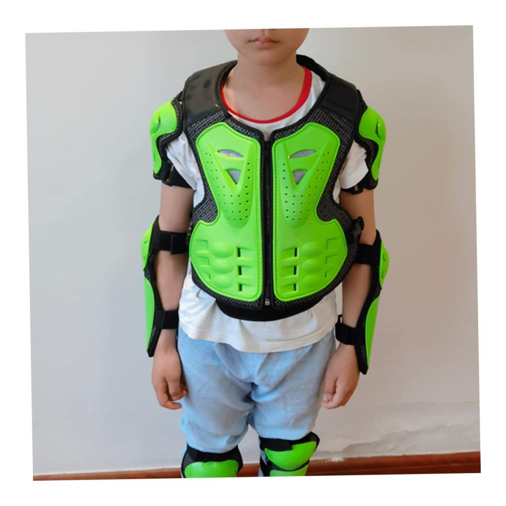 Hochwertiger Brustpanzer für Kinder von 5-13 Jahren | Motorradkörperpanzer mit Kniescheiben- und Ellbogenschutz | Rennsicherheit für Motocross und Skateboard | Schutzausrüstung Set