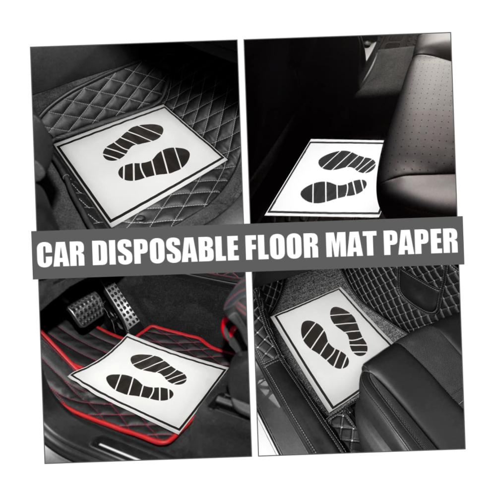 25 Stücke Einweg Fußmatten für Auto wasserfestes Papier Schutzpolster - Praktische Papier-Fußmatten für Fahrzeuge - Idealer Schutz vor Schmutz und Feuchtigkeit - Autozubehör Must-Have