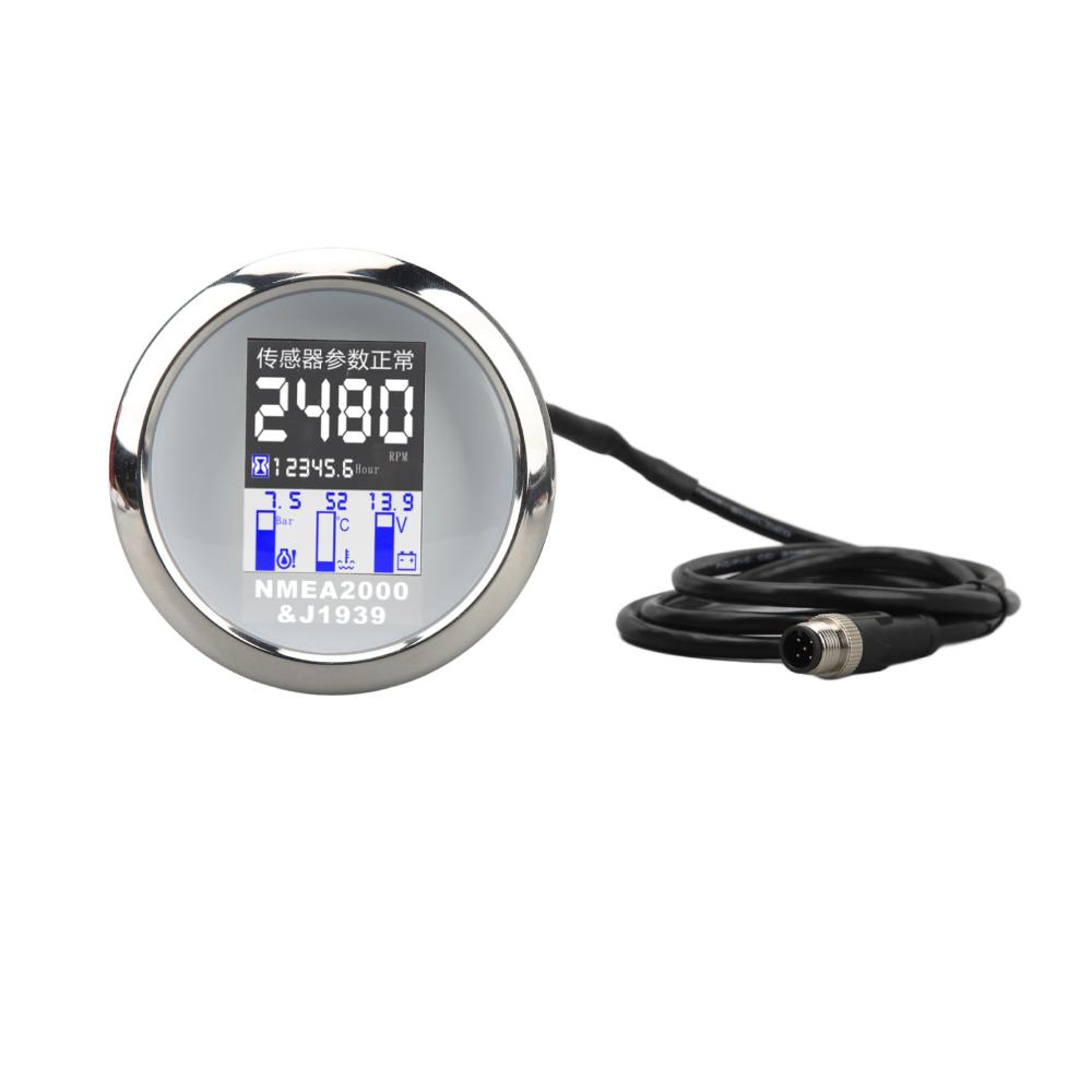 Instrumentenblöcke 85mm für Wohnmobile Yachten & Autos | NMEA2000 J1939 | Wassertemperatur Öldruck Spannung | Weißes Zifferblatt | Präzise Messungen & einfache Integration