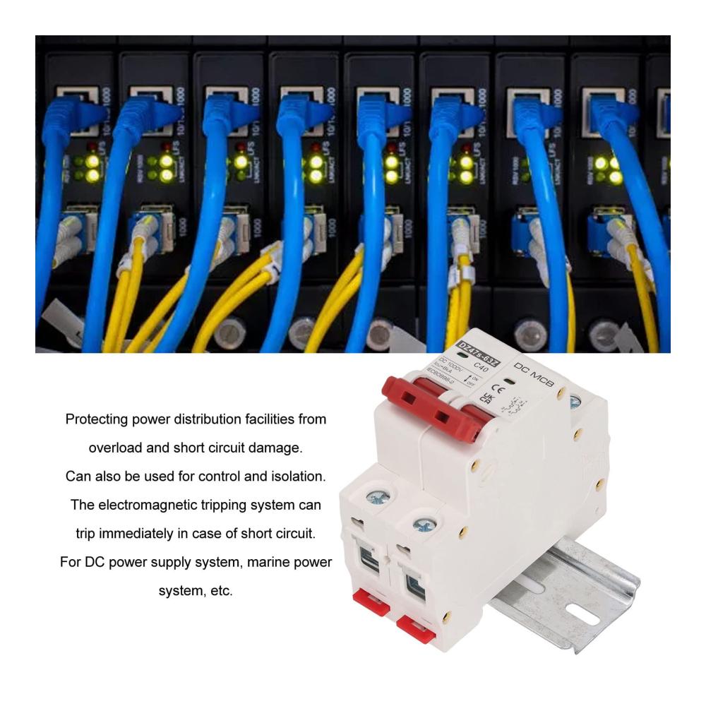 Zuverlässiger Schutzschalter Miniatur-Leistungsschalter 1000 V MCB 40A mit 2P-Schutz für Zuhause | Elektrischer Auslaufschutz | 6kA Schaltleistung | DZ47s-63Z