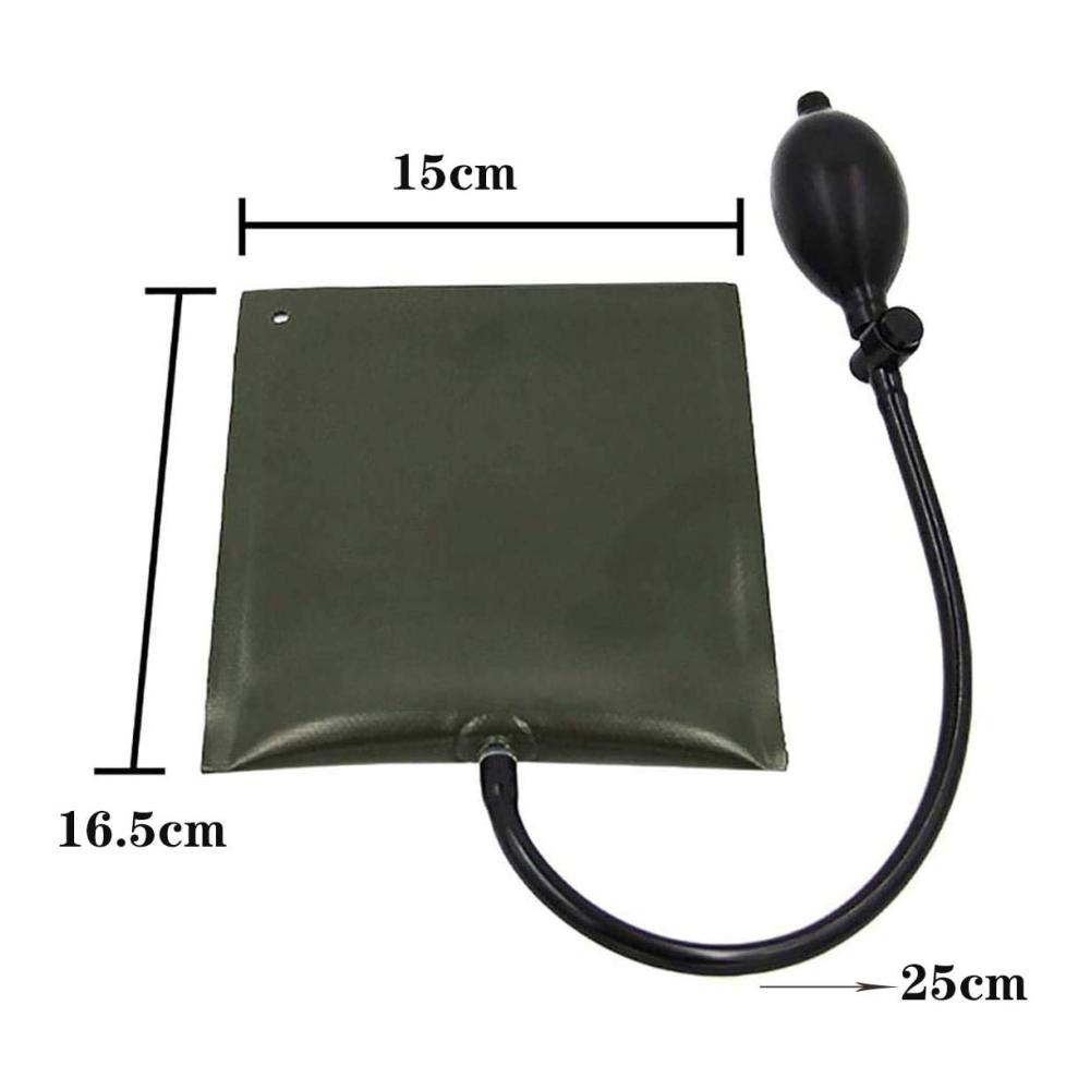 2er Pack Ventileinstellplättchen Quadratisch Pneumatikspanner Ausgleichswerkzeug Aufblasbare Keile TPU Universal-Pumpkeile für Auto Türen Fenster Schwarz 15 * 16CM