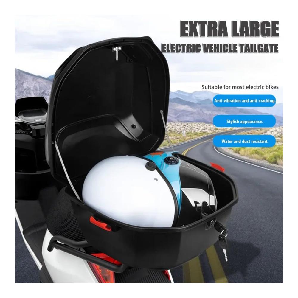 Ultimativer Top-Case Wasserdichter 35L ABS-Koffer mit Doppelschnalle und Reflektor für Motorräder Roller und mehr