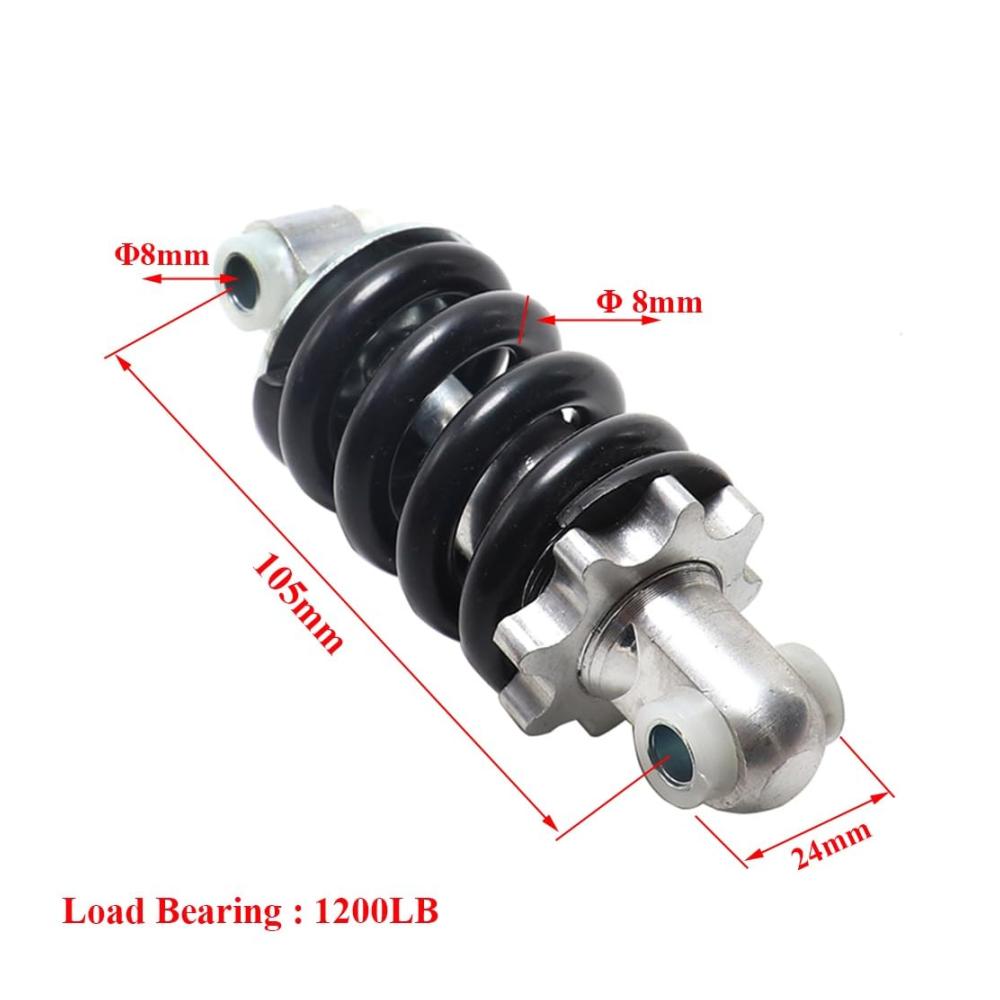 Ultimative Stoßdämpfer Hochleistungs-Federstoßdämpfer für Motorräder – Universell passend 105mm Länge 8mm Durchmesser Hintere Federung für Roller Go-Kart ATV & mehr
