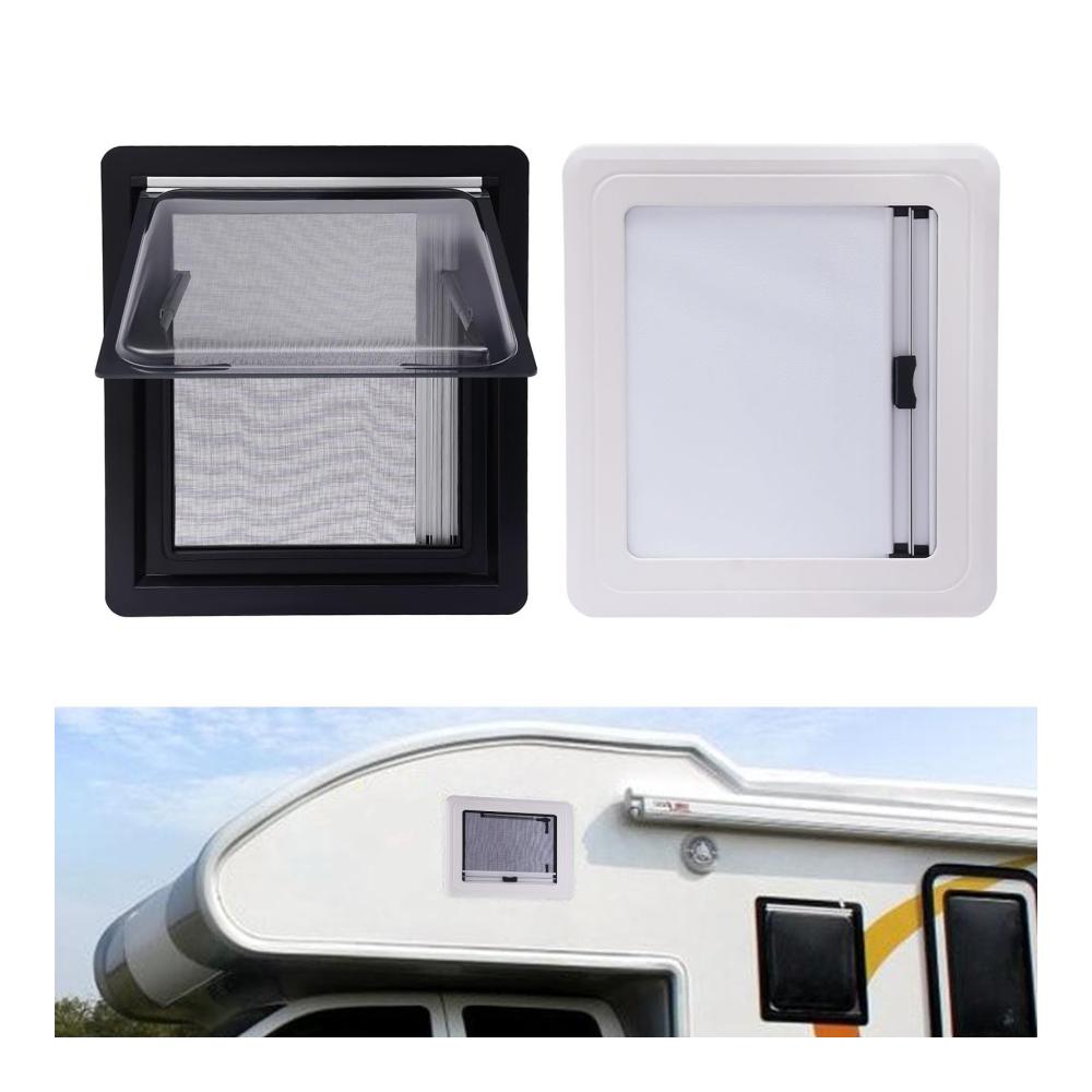 Premium Wohnwagen Fenster mit Markise und Screen – Externes Schiebefenster für maximale Belüftung und Komfort | Ideal für Wohnmobile Anhänger & Marine | Robustes 450x500MM Seitenfenster