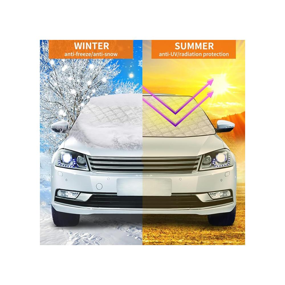 Eisschutzfolien für Renault Megane | Magnetische Auto Windschutzscheibenabdeckung | Winter Schutz vor Schnee und Frost | Inklusive 2 Spiegelabdeckungen | Integrierte Magneten | 170x145cm