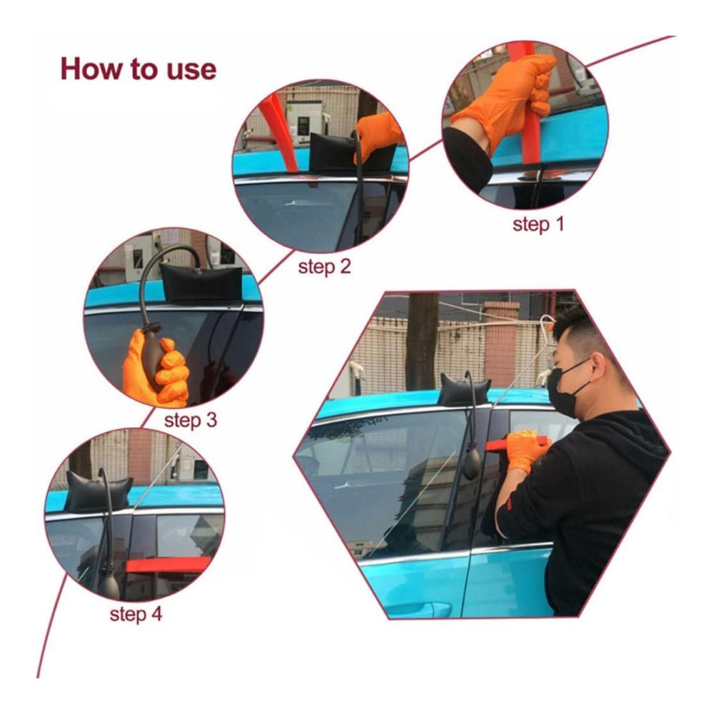 Reifenkontrollsystem Werkzeuge 14tlg. Kit für Auto Türöffnung Notfall-Entriegelung & Luftdruck. Universales Set für Fahrzeugpannen - Holen Sie sich Sicherheit und Komfort
