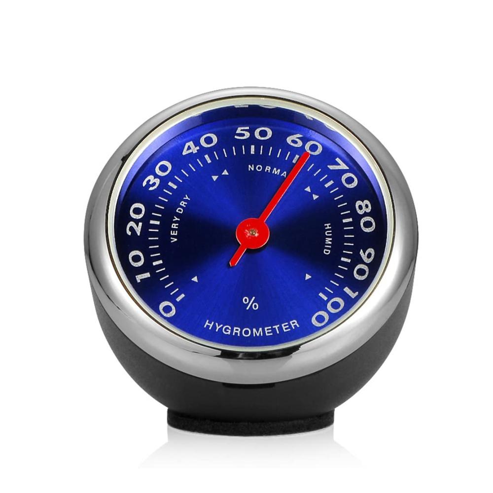 Erleben Sie Präzision! Mini Auto Hygrometer/Thermometer/Uhr - Tragbarer 40mm Luftfeuchtigkeitsmessgerät mit Quarzuhr fürs Armaturenbrett - Temperaturanzeige und Feuchtigkeitsmesser Thermometer - Praktisches Auto-Ornament für exakte Klimakontrolle. Ideal für unterwegs