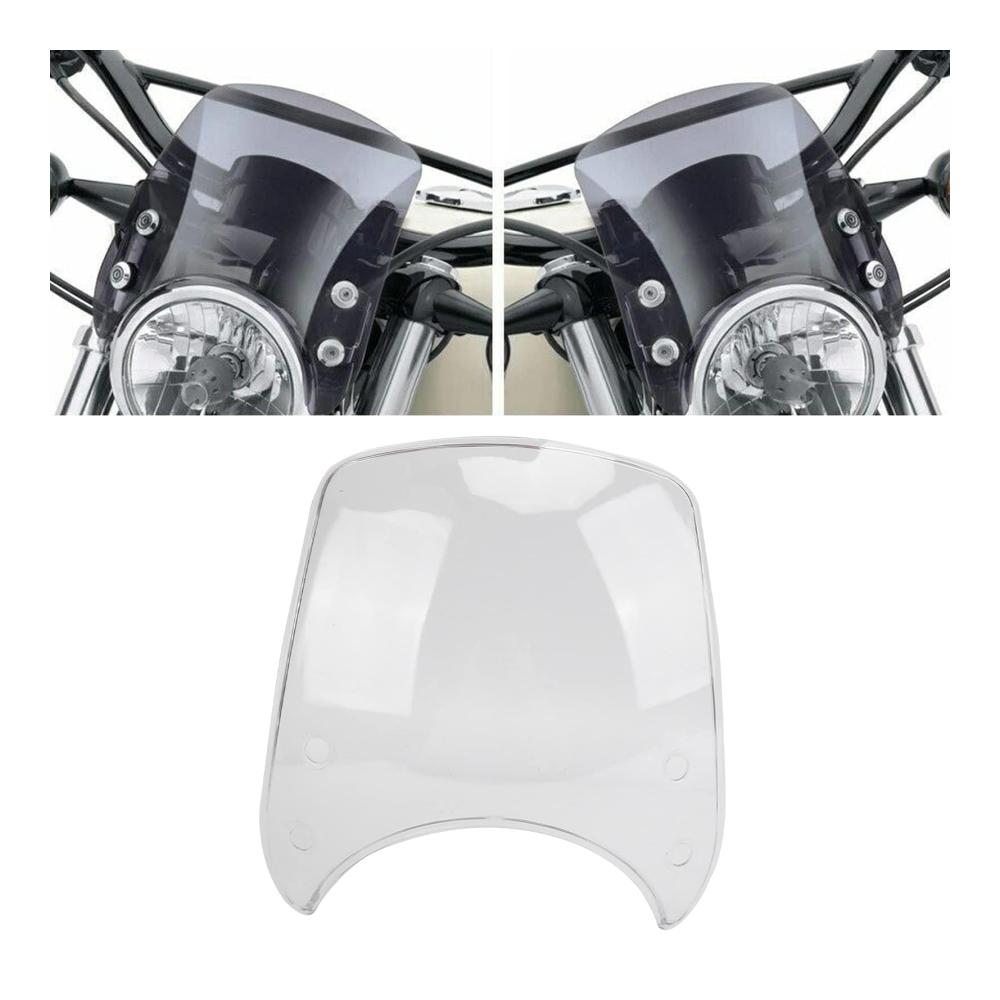 Erweiterte Retro Motorrad Windschutzscheibe für 5-7 Zoll Vordergabel | Universal PC Material | Weiß | Windschutzscheibenverlängerung & Spoiler für verbesserte Aerodynamik & Schutz