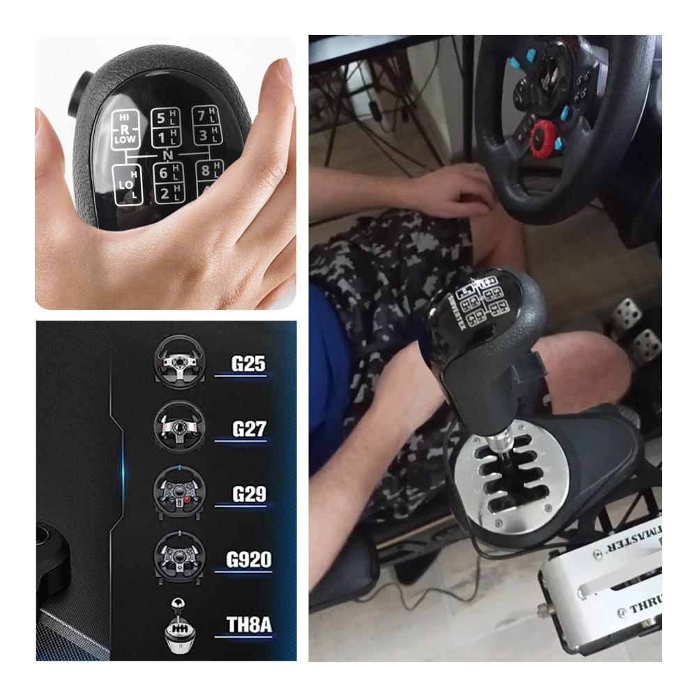 Entdecken Sie das ultimative Fahrerlebnis! USB Schaltknauf 18 Gänge - Realistischer Simulator für Euro Truck Simulator 2 PC-Truckfahrer & mehr! Kompatibel mit G25/G27/G29/G920/G923 und TH8A