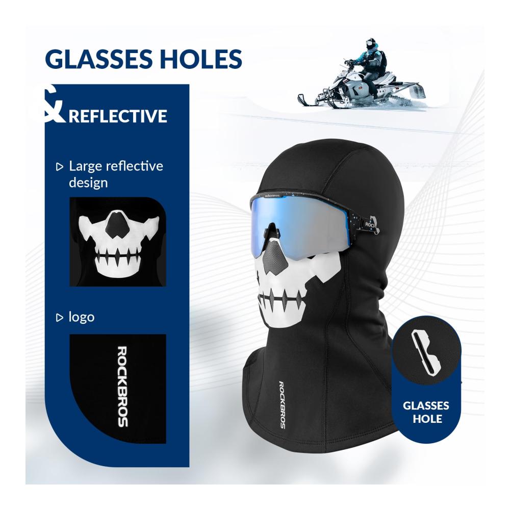 Sturmhauben Motorrad Fahrrad Balaclava Skull Maske Winter Skimaske - Winddicht & Warm für Motorradfahren Snowboarden - Ghost Maske Herren Damen - Ideale Schutz für Radfahren & Outdoor Sports