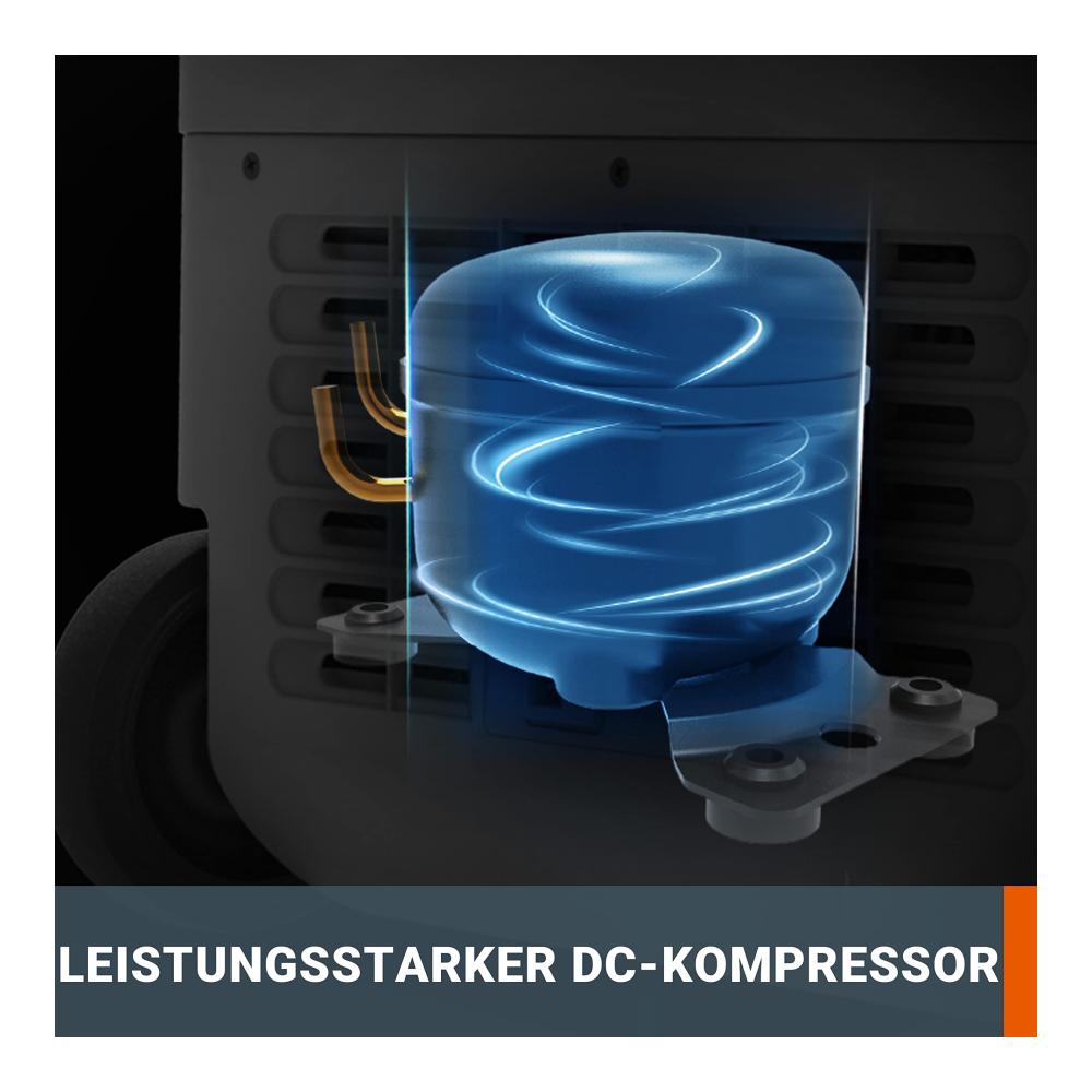 Kühlbox 23L für Unterwegs 18V (20V MAX) Mobile Kühlbox WX876 mit PowerShare 20V AC/DC-Anschluss -20℃-20℃ ideal für Baustelle Camping & Autofahrt – Zuggriff & Rad inklusive