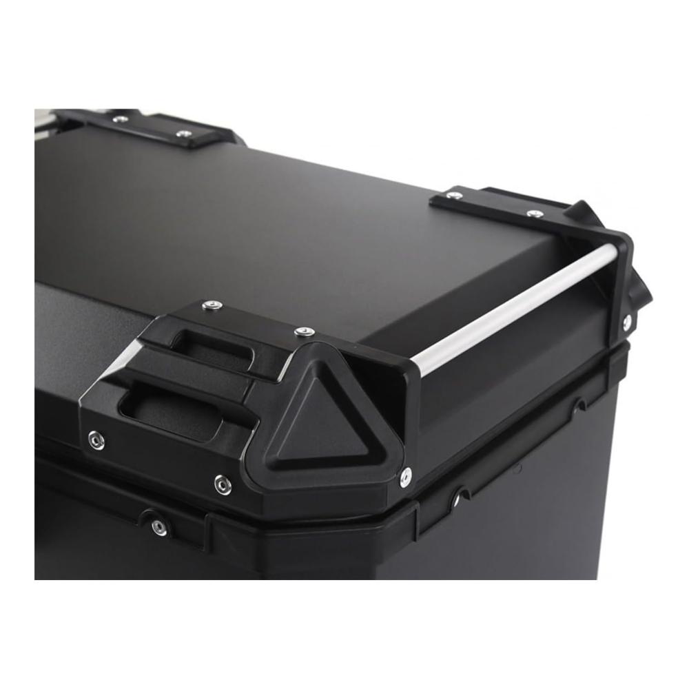 Motorrad Top Box 28L – Wasserdichter Heckkoffer für Helm und Gepäck – Universal Top-Case für Roller Motorrad Mofa Quad – Schwarz/Weiß – Ideale Aufbewahrungslösung – Top-Cases für Abenteurer