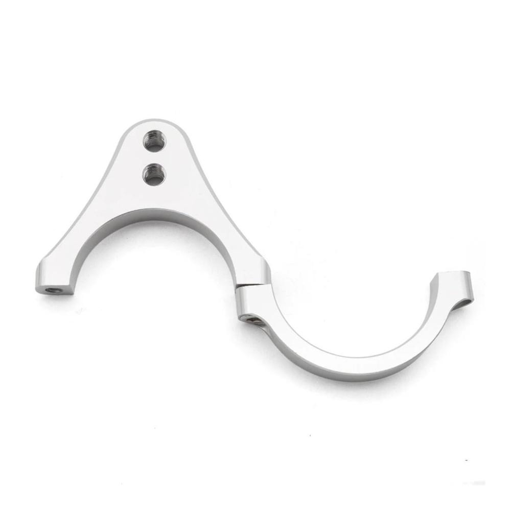 Hochwertige CNC Aluminium Lenkungsdämpferhalterung für Motorräder – Stabilisatoren Zubehör für 40-60 mm Gabeln – Universelle Stützhalterung in Silber
