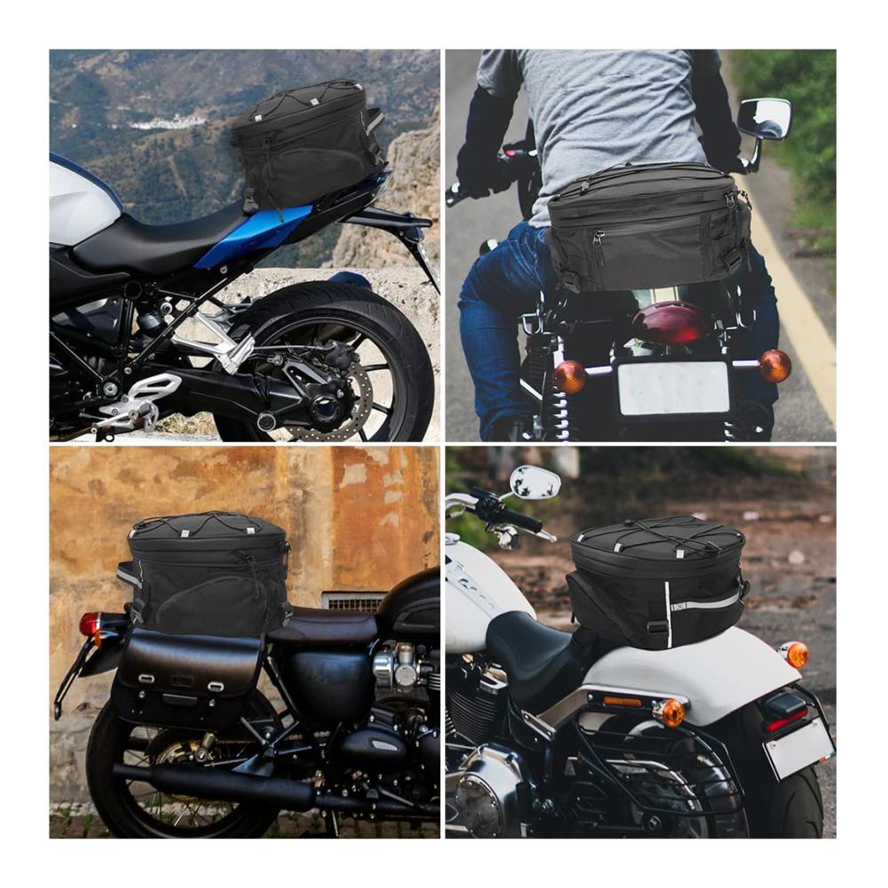 Hochleistungs Motorrad Hecktasche aus Leder | Wasserdichte Satteltaschen & Helmtasche | Aufbewahrungstaschen für BMW R1200GS & R1250GS | Motorradzubehör für Abenteuerfahrten | Robust & Stilvoll