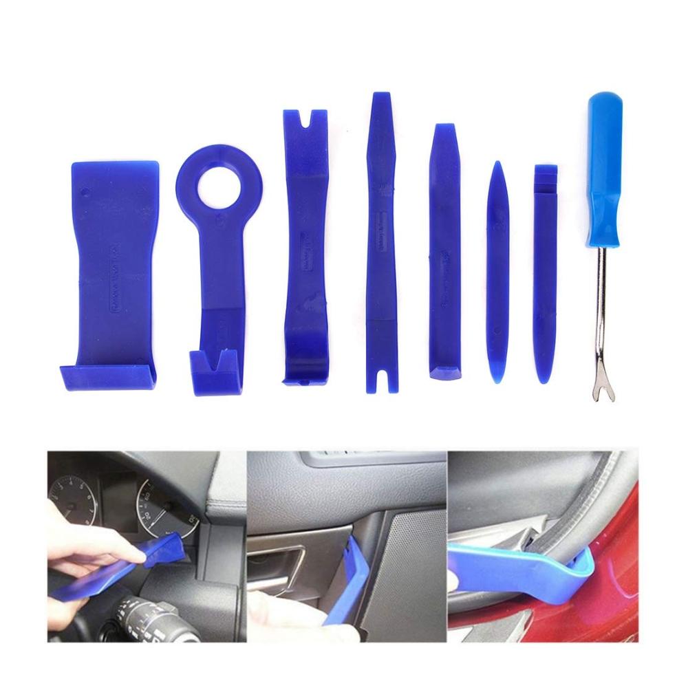 Professionelles Auto Trim Removal Tool Set – 8-teiliges Kit für einfache Demontage von Autoinnenverkleidungen ideal für Reparatur und Navigation. Kreuzschlüssel-Instrumente inklusive