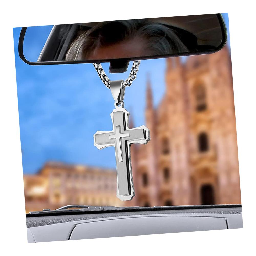 Innenspiegel Auto-Kreuz-Spiegelanhänger Kreuz-Anhänger Dekoration für den Autoinnenraum | Hängende Verzierung für den Rückspiegel | Auto Zubehör zum Aufhängen von Autospiegeln