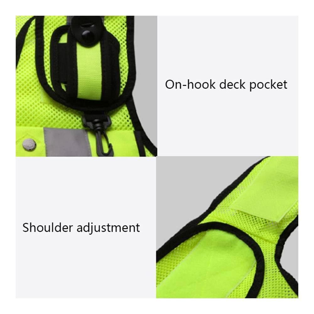 Sicherheitsweste Warnweste Gelb Reflektierend mit Taschen & Reißverschluss - Ideale Polizei & Verkehrsweste für Outdoor-Arbeiter Verkehrsarbeiten & Laufen