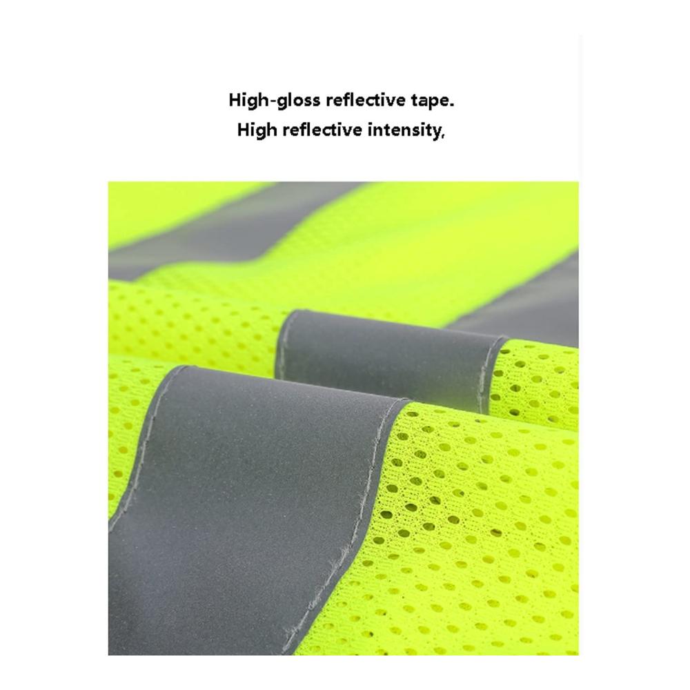 Sichtbare Sicherheit Warnweste mit 4 Taschen & reflektierenden Streifen - Ideal für Outdoor-Arbeiten & Polizeieinsätze im Verkehrsgeschehen - Hochsichtbar für maximale Sicherheit