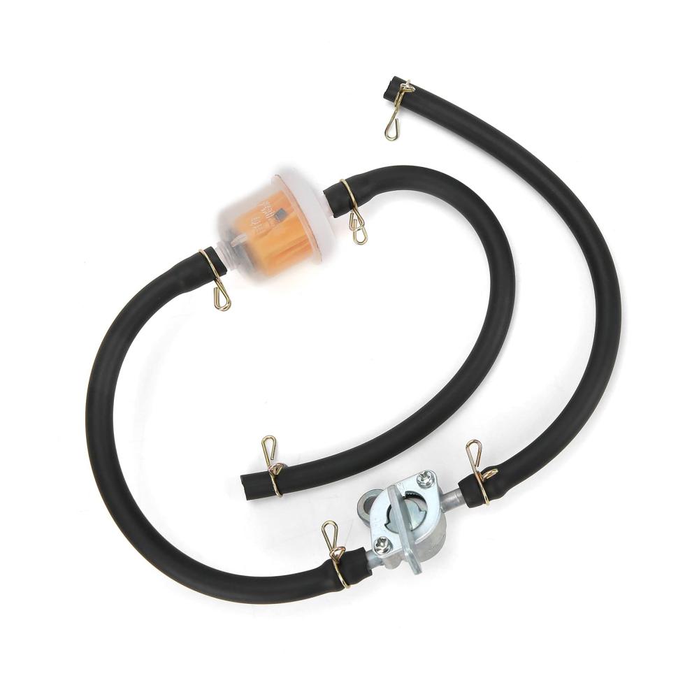 Kraftstofftankhahn Klemmen-Set für ATV & Dirtbikes – 6mm Flexibles Filterrohr mit Absperrventil. Universell einsetzbar 236 Zoll lang. Hohe Qualität & einfache Installation